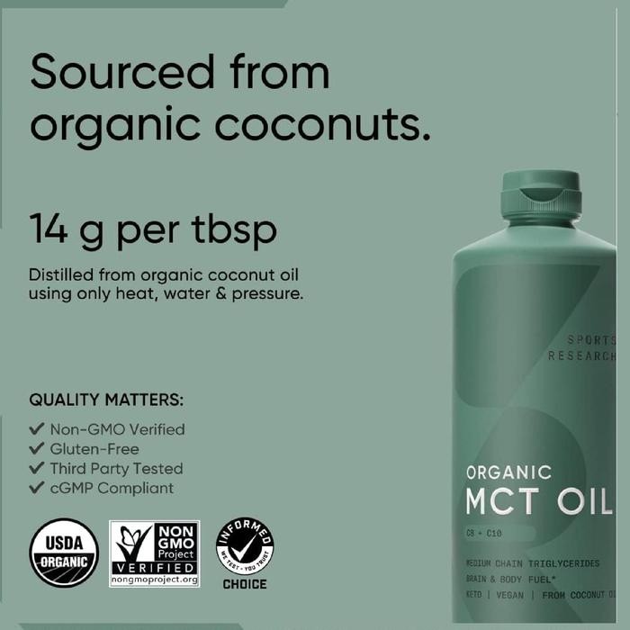 Hot Sale Sports Research, Mct Oil, Unflavored, 16 Fl Oz (473 Ml)