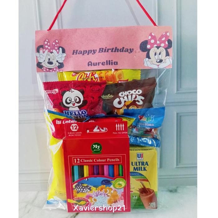 PAKET SNACK + PENSIL WARNA KEMASAN LABEL CUSTOM
