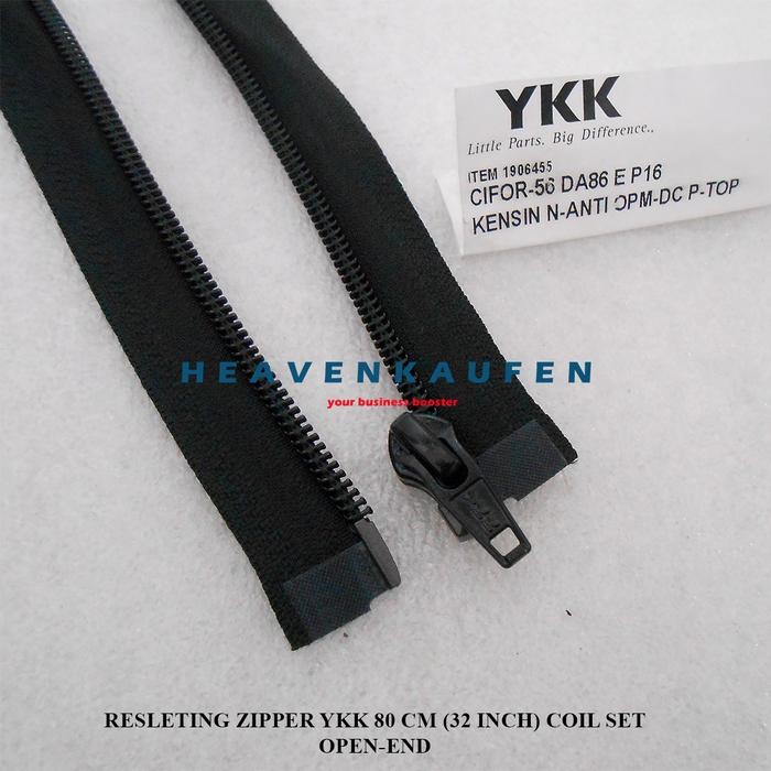 Resleting Zipper Jaket YKK 80 cm - 32 inch Type Gigi Halus Coil Hitam