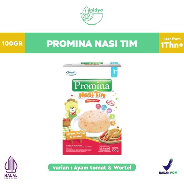 vx3x- Promina - Nasi Tim Ayam Wortel 100G Bubur Makanan Bayi Usia 1 Tahun