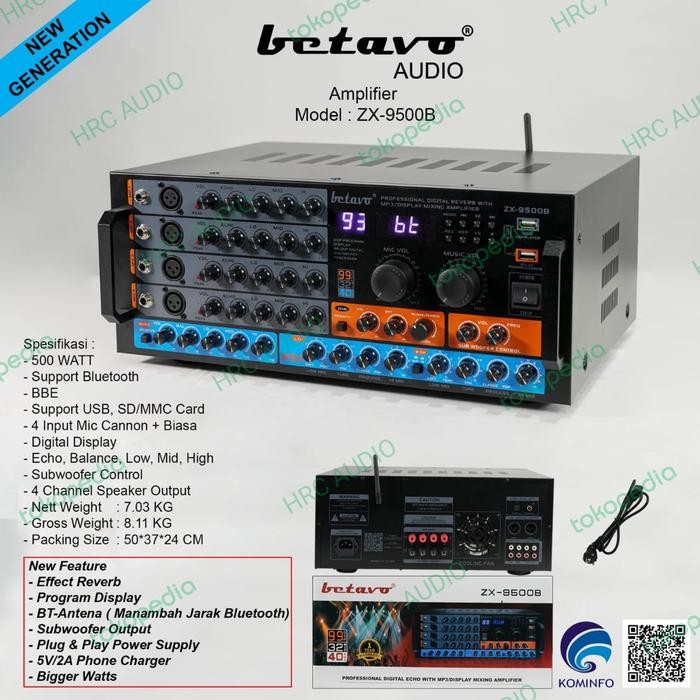 Power Amplifier BETAVO ZX9500B ZX 9500B Original TERBAIK Effect Reverb