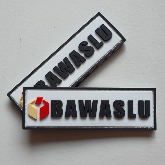Bkb ArlC patch rubber logo tulisan bawaslu - badan pengawas pemilihan umum LE708TERBARU