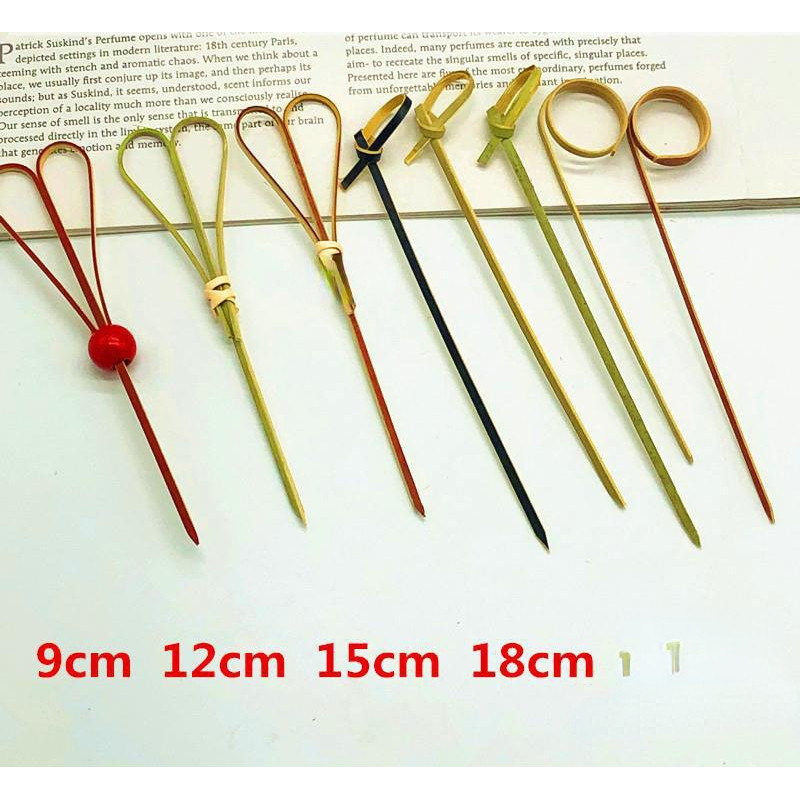Disposable Bamboo Tie Picks Bamboo Knot Skewers Food Picks With Twisted Ends Food Fruit Fork Bamboo 