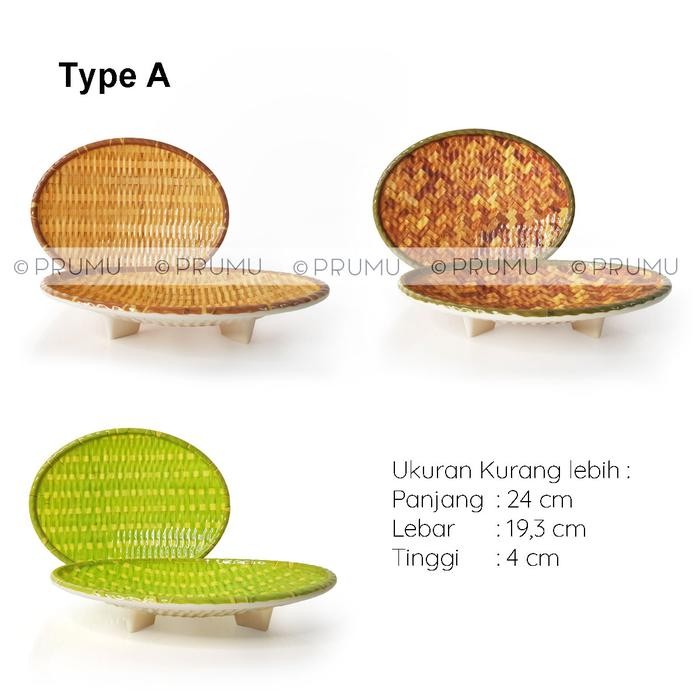 qibq- Piring Melamin Motif Anyaman - Piring Saji Unik - Piring Restoran