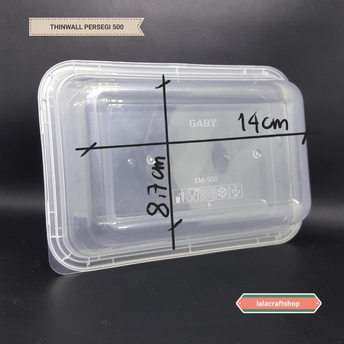 qibq- Kotak Plastik Gaby 500 Ml/ Thinwall Kotak 500 Ml/Pack 25 Pcs