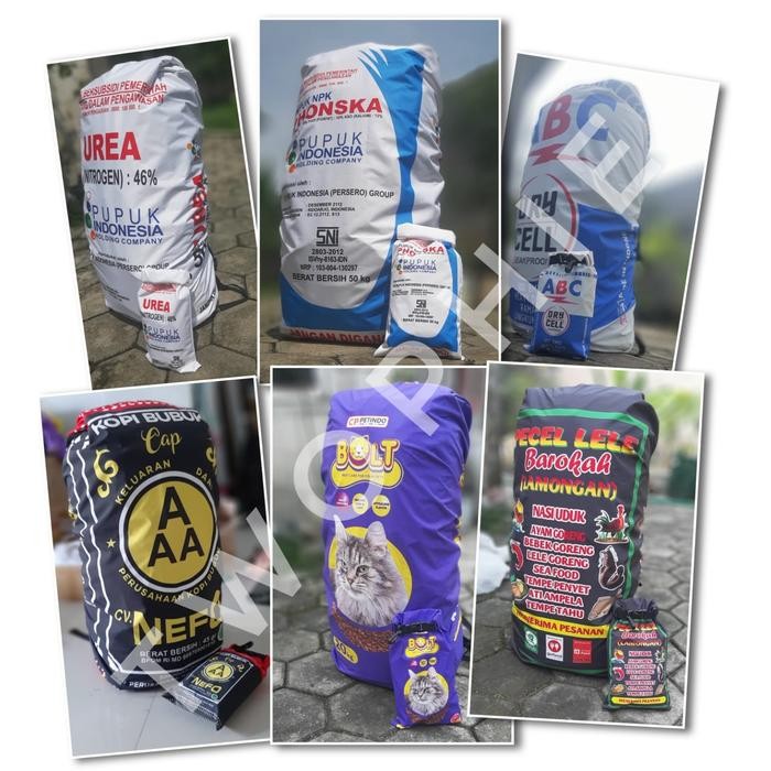 Cover Bag / Rain Cover / Pelindung Tas Motif Custom Warna Warni Waterproof Tali Berkualitas