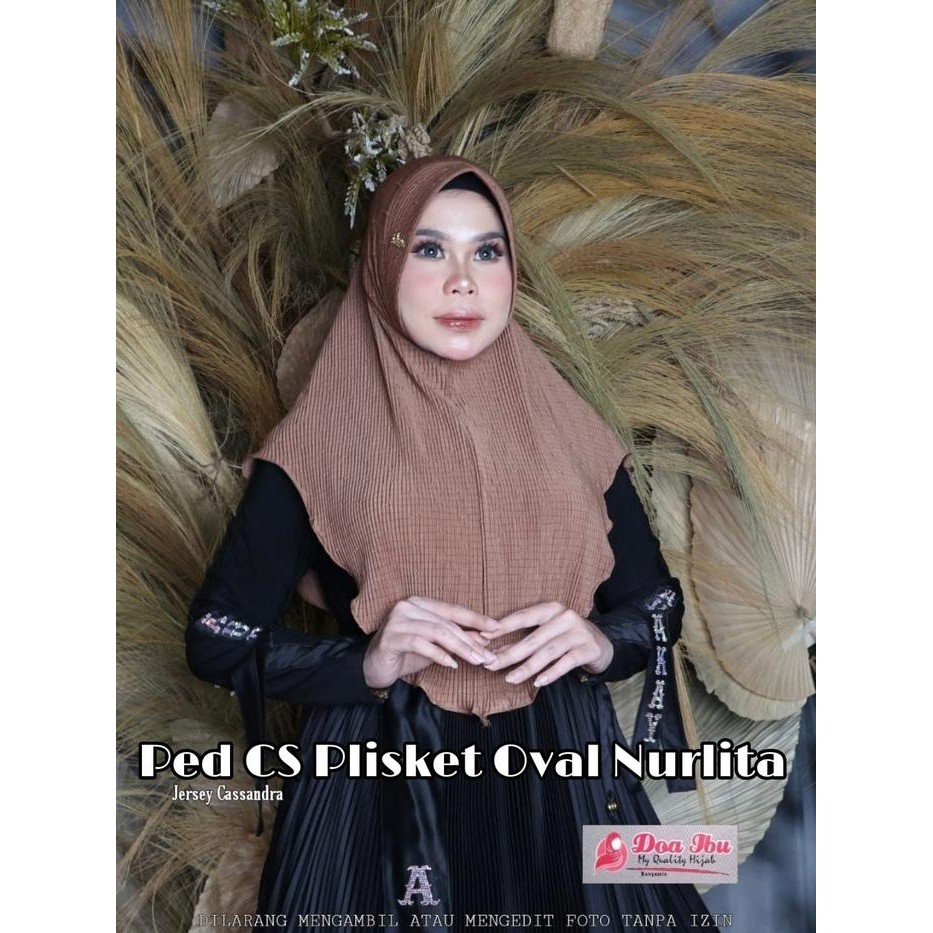 KirimCpT- Ped Cs Plisket Oval Nurlita Hijab Instan Doa Ibu