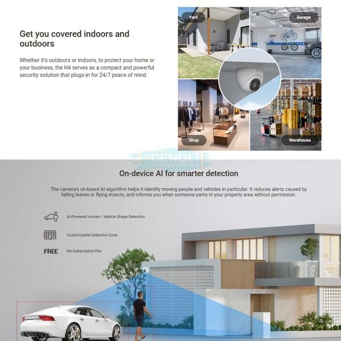 Ezviz H4 POE 2K 3MP Outdoor Smart PoE Security Camera - Ezviz H4 PoE Lens Kamera