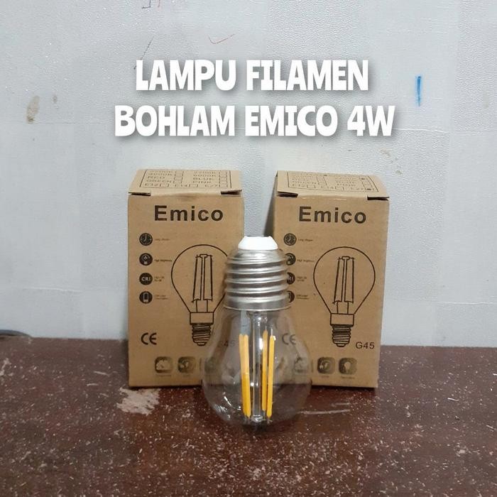 Lampu Cafe/Lampu Filamen Emico Bulat Cahaya Kuning