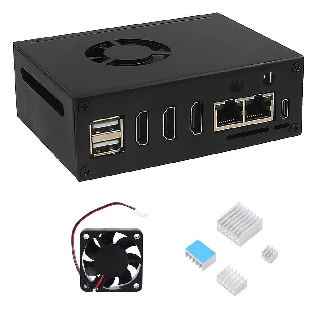 PROMO  Geekbord N508 Metal Case with Cooling Fan & Aluminum Heatsink for Orange Pi 5 Plus | Orange P