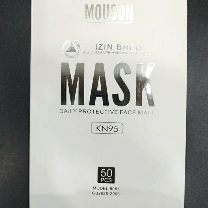 KJB Masker Kn95 MOUSON Kn 95 BNPB 1 box isi 50pcs