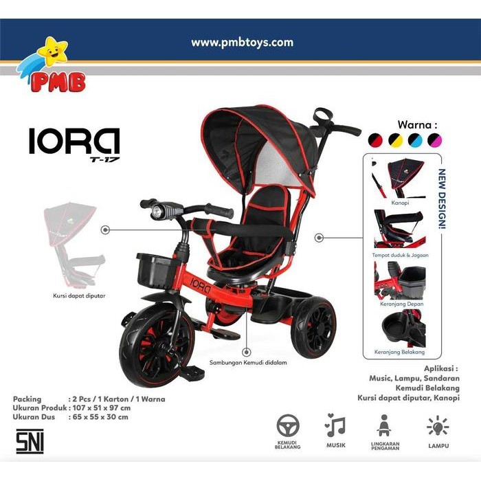 SEPEDA RODA TIGA ANAK PMB IORA T-17