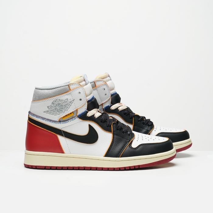 SEPATU AIR JORDAN 1 RETRO HIGH UNION LOS ANGELES BLACK TOE WOLF GREY