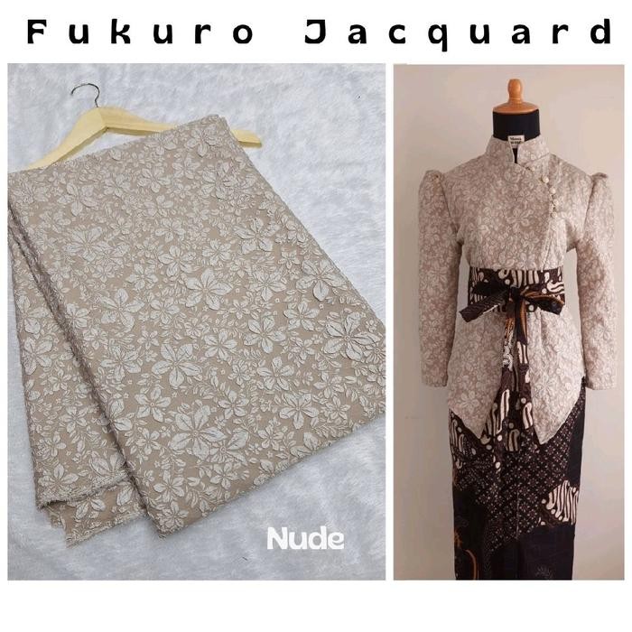 SIAPKIRIM KAIN KEBAYA JANGGAN MODERN - Kain Fukuro Jacquard Emboss Premium, Bahan Kebaya Janggan