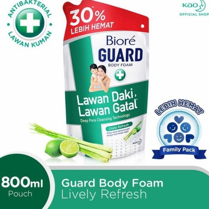 5ops- Biore Guard Sabun Mandi Cair Lively Refresh 800 Ml Lawan Daki