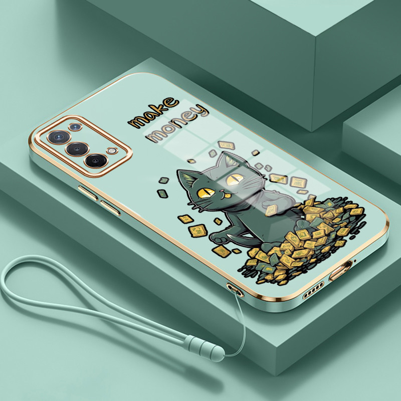 Casing Untuk OPPO A74 5G A54 5G Case Casing HP Softcase Tali gantungan berlapis silikon mewah Kasing