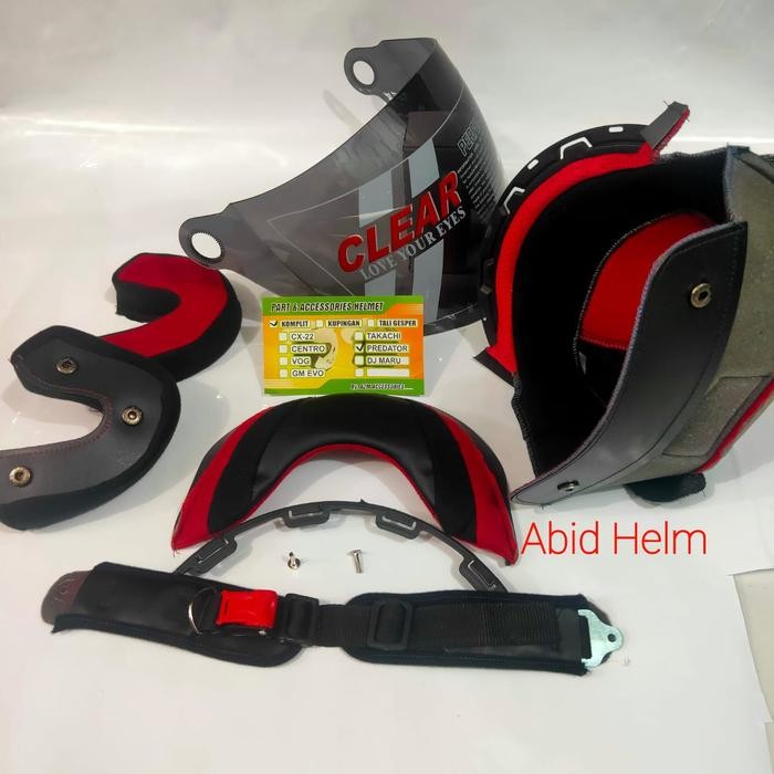 Paket komplit busa helm NHK PREDATOR dan kaca visor helm warna hitam