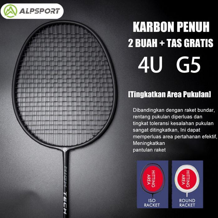 Promo Alp Raket Rr T500, 100% Karbon Penuh, 4U G5, Poros Bulat Penuh, Rebound Cepat, Keseimbangan