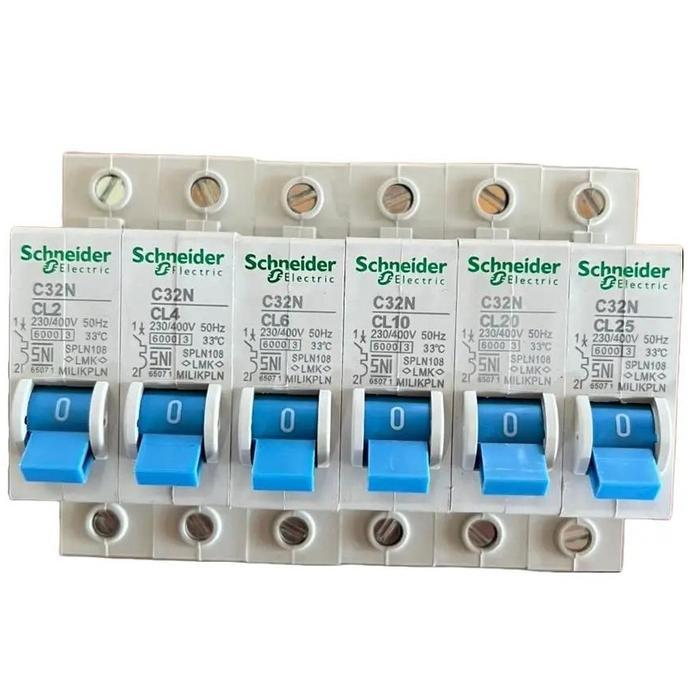 Schneider Mcb 1 Phase 1 Pole CL6 6 Ampere 1300 Watt 3 Paket Original Mcb PLN Original 33c toko