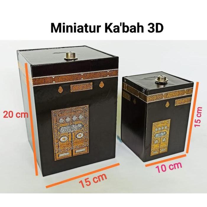 TERLARIS Celengan Ka'bah 3D Ukuran Besar/Jumbo Miniatur Ka'bah Jumbo 3D Ada Kunci Ukuran 2015 & 1510