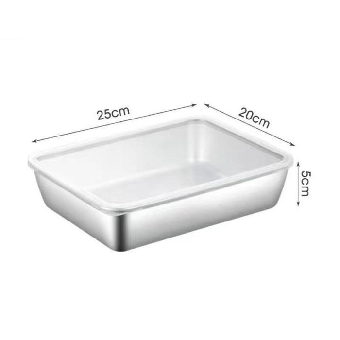 Bakindo Tempat Wadah Makanan Stainless steel Sama tutup Plastik Kontainer Makanan Sayuran Food Box