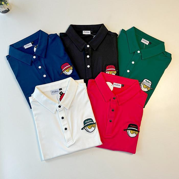 Baju Golf Polo Pria Polyester Golf Shirt Man Thompson Cuff Script Baju Olahraga Outdoor Golf
