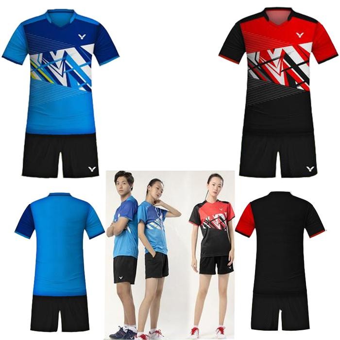 stelan baju badminton V138 / Kaos Badminton / Baju celana