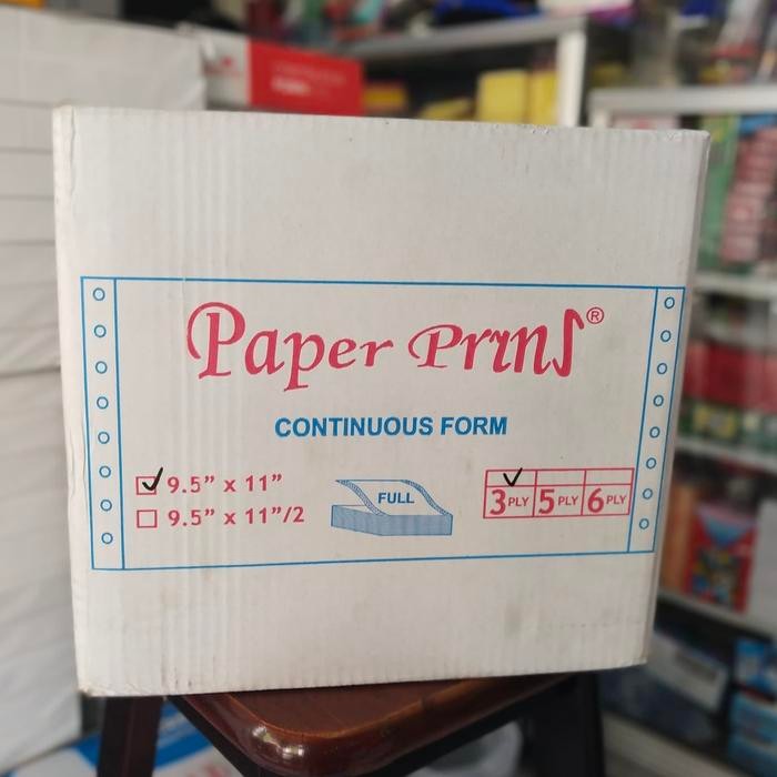 

NEW PRODUK CONTINUOUS FORM PAPER PRINS 9.5" X 11" - 3 PLY ISI 1000 SET WARUNG ARA67