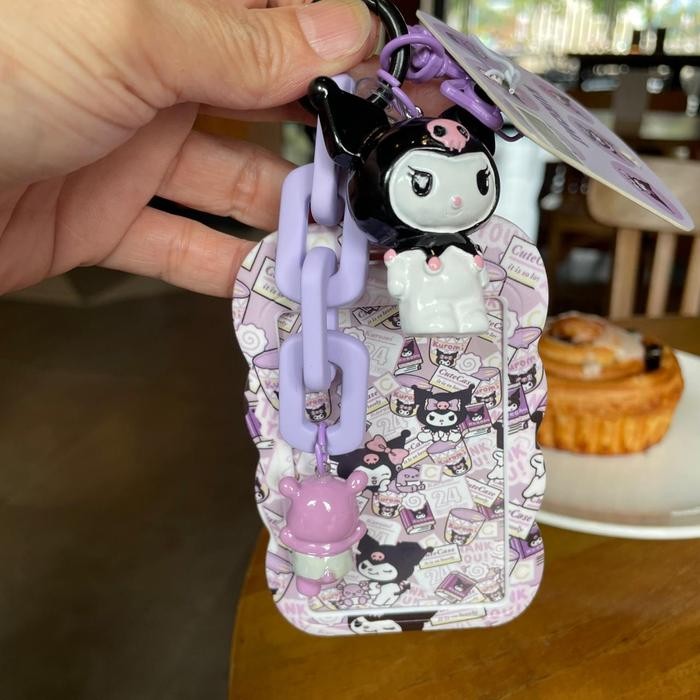 

Melody Cinnamoroll Pompurin ID Card Holder Pendant Cute Chain Bag Charm Employee Name Tag Card Case
