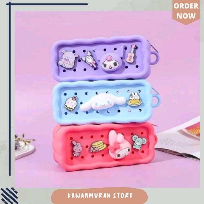 

Kotak Pensil Kuromi Melody Silikon Lucu / Tempat Pensil Sanrio Silikon