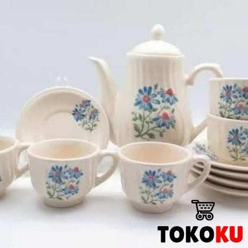 TEA SET TEKO KERAMIK NIKURA/COFFEE SET KERAMIK NIKURA/CANGKIR LEPEK