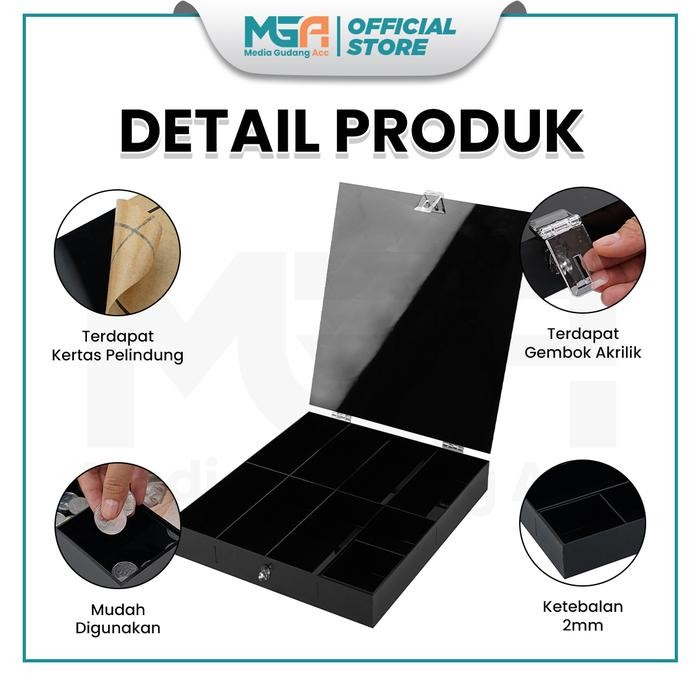 

Laci Akrilik Kotak Uang Kasir Cash 32x28.5x4.5cm