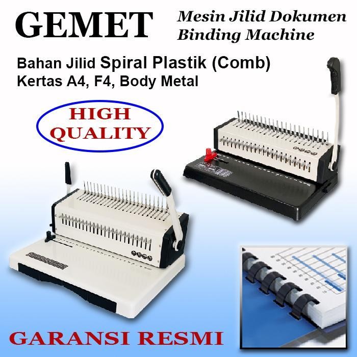 

MESIN JILID / BINDING GEMET, SPIRAL PLASTIK (PLASTIC COMB), BERBAGAI PILIHAN LENGKAP, KERTAS A4, F4,