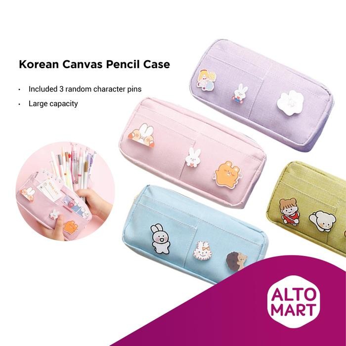 

KOREAN CANVAS LARGE CAPACITY PENCIL CASE KOTAK PENSIL KANVAS BESAR