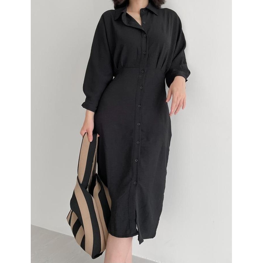 Pilihan- Days Crinkle Casual Dress / Dress Wanita / Dress Korea / Midi Dress