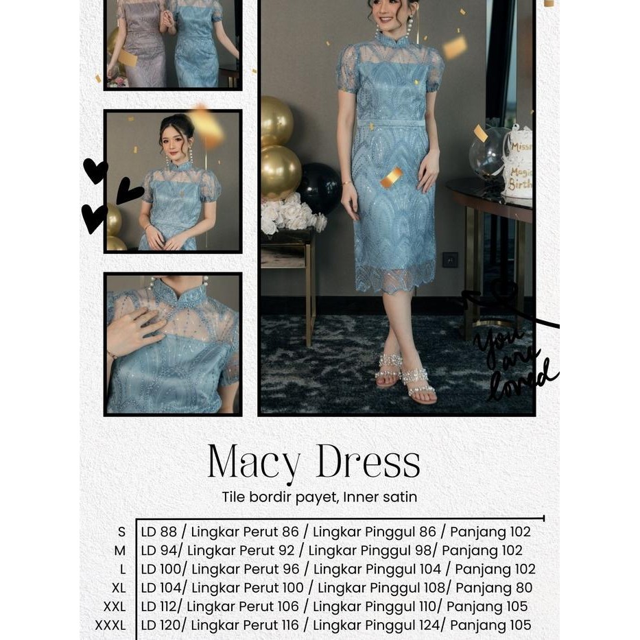 Pilihan- Miss Nomi - Macy Dress Vol.2 Pesta Natal Mewah Wanita Brukat Lace Gaun Bodycon Elegan