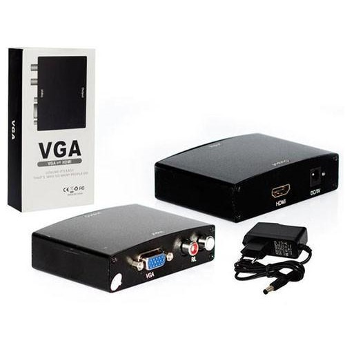 Terbaik Converter Vga To Hdmi + Audio Adaptor / Vga To Hdmi Adaptor Box 100% Ori