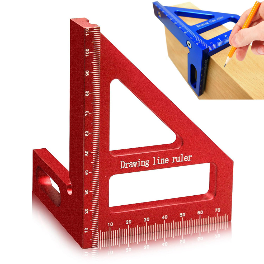 Multi-Angle Woodworking Ruler Miter Triangle Ruler Scriber Angle