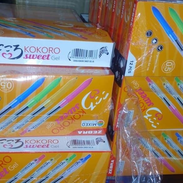 

OJ bolpen ZEBRA KOKORO 0.5 FINE (TINTA HITAM) MIXED BODY COLORS