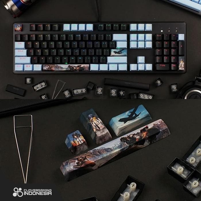 ORIGINAL Keycaps CLV PUBG Spacebar Set - PBT 4 Keycap Set Custom READY STOCK