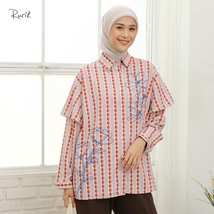 Pilihan- Rurik Kemeja Wanita Printing Oversize Kamia Print Shirt