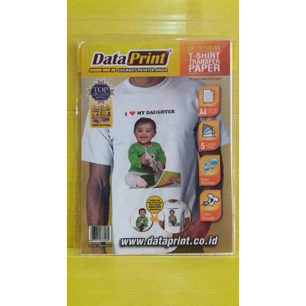 

Transfer Paper DataPrint T-Shirt Transfer Paper Best Quality A4 5sheet