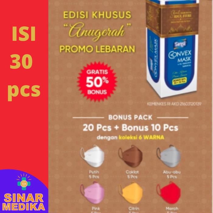 TERLARIS MASKER SENSI CONVEXMASK 4PLY 3D KF94 . CONVEX FACE MASK EARLOOP 4 LAPI READY STOCK