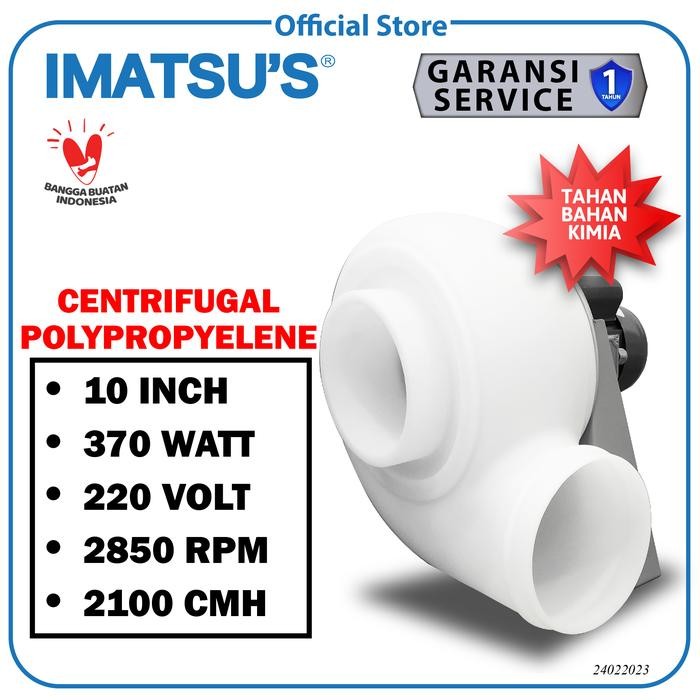 Centrifugal Fan PP Plastik 10" Blower Keong Blower Lemari Asam