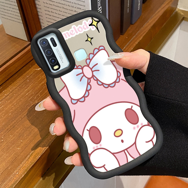 Casing HP Untuk VIVO Y50 Y30 Y30i Case Melody kartun Macaron Softcase Silikon Kasing Cream Gelombang