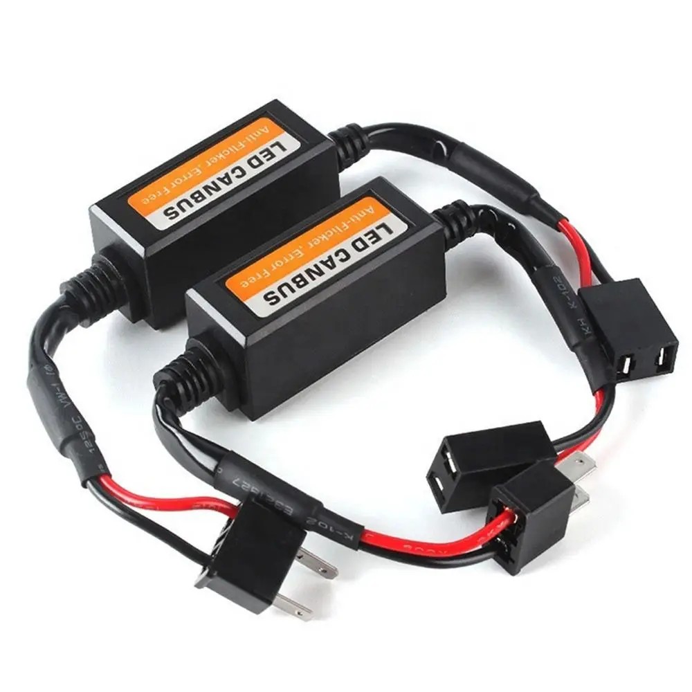 1/4PCS H1/H4/H7/H11/9005/9006 Automotive LED Decoder Black Anti-Flicker LED Canbus Decoder Fault Eli
