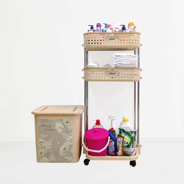 LAUNDRY BASKET NAIBA RODA / KERANJANG BAJU SERBAGUNA