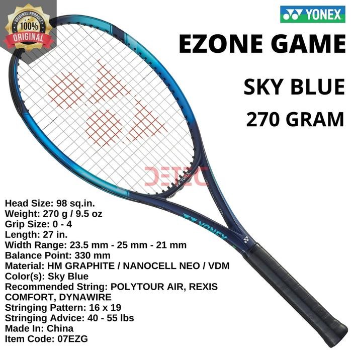 YONEX EZONE GAME 98 270G SKY BLUE - RAKET TENIS