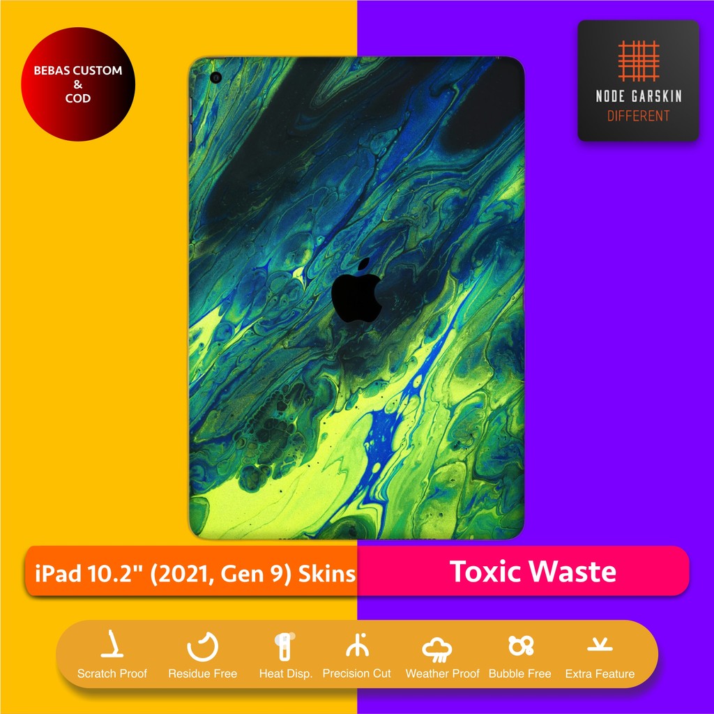 Garskin Skin iPad 10.2 2021 Gen 9 Toxic Waste Fullbody / Backonly | Anti Lecet | Case | Vinyl