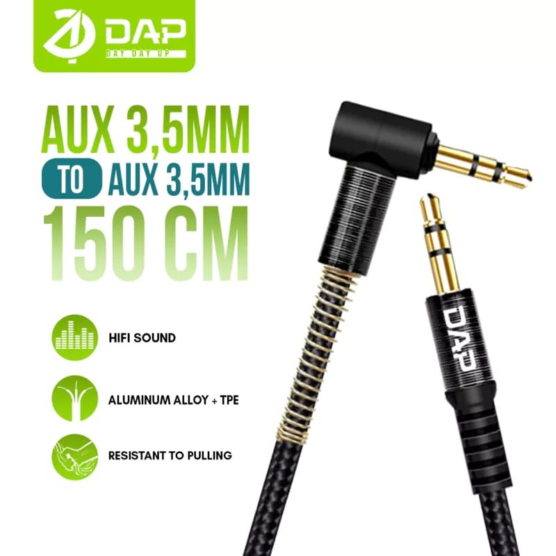 Audio Aux DAP Jack 3.5mm to Jack 3.5mm Type L Gaming Lenght 150cm D-AU03